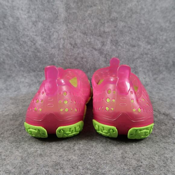 Casual Water Shoe Kids 2-3 Slip On Perforated Jelly Pink Green Beach Surf Swim - Picture 5 of 11
